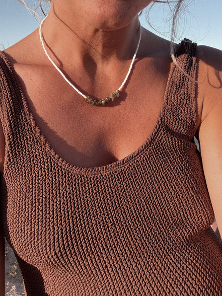 Coral necklace (old green)