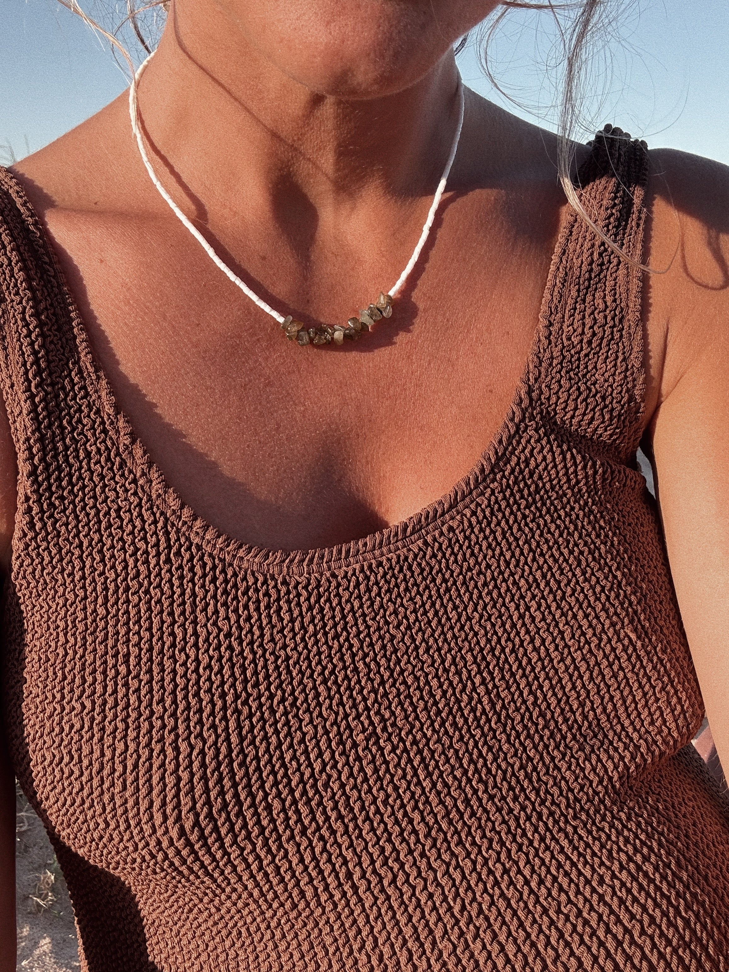 Coral necklace (old green)