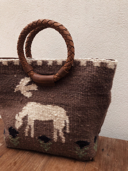 Alondra Little bag (Camel y crudo)