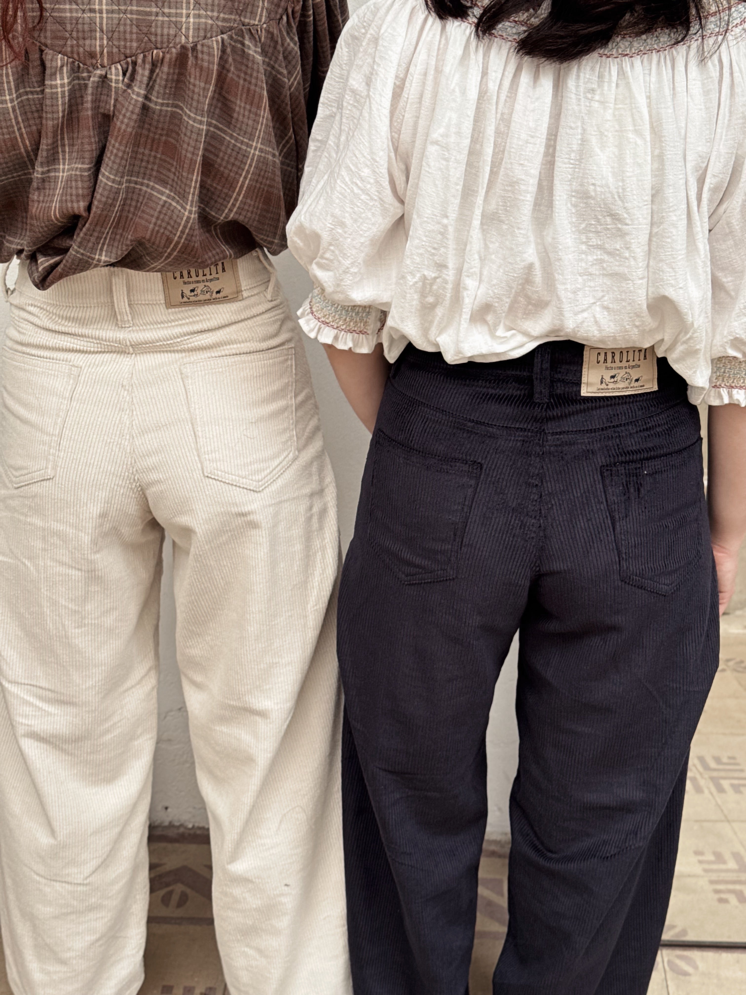 Navy blue cotele pants