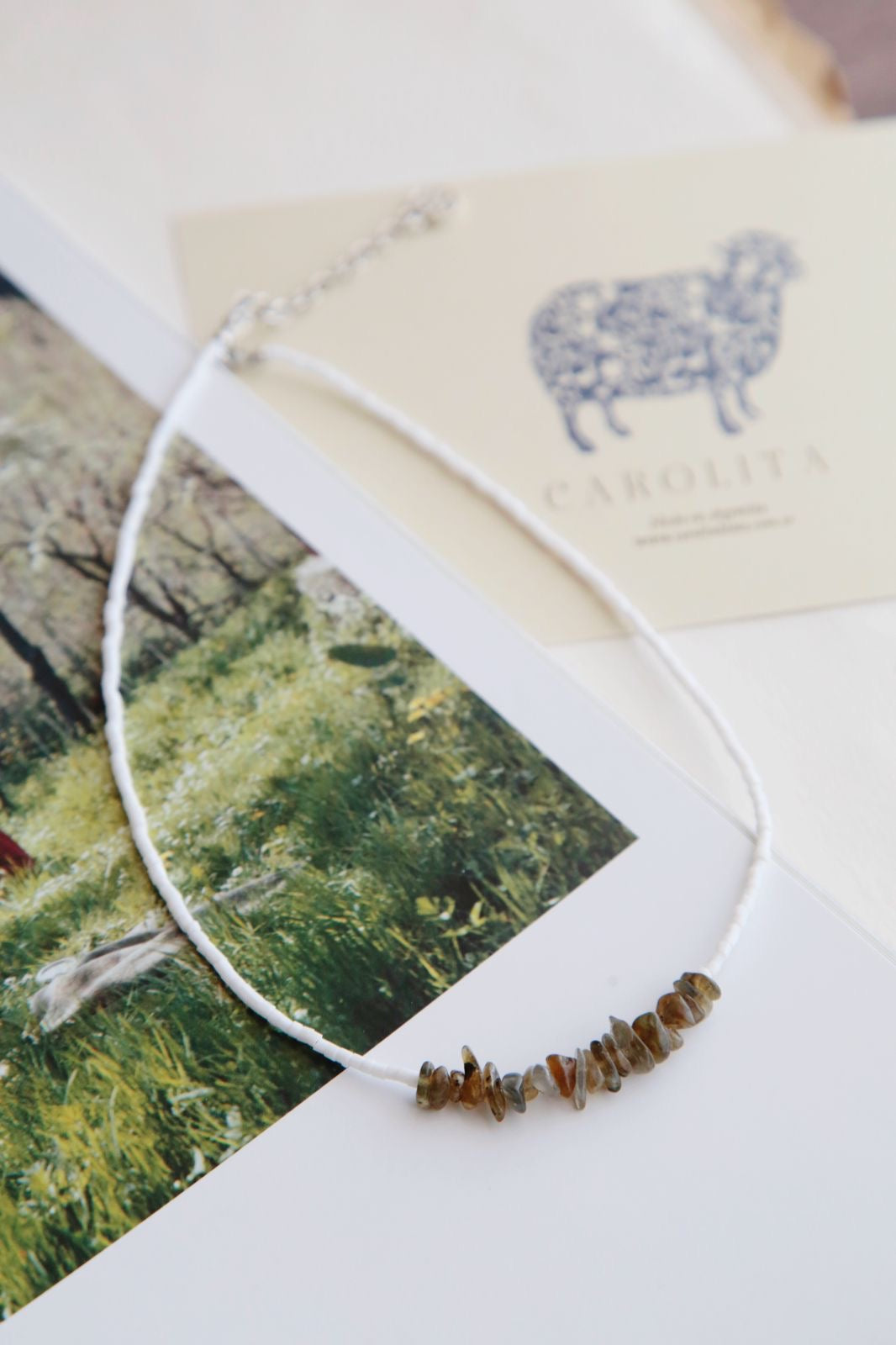 Coral necklace (old green)