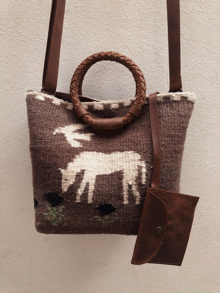 Alondra Little bag (Camel y crudo)