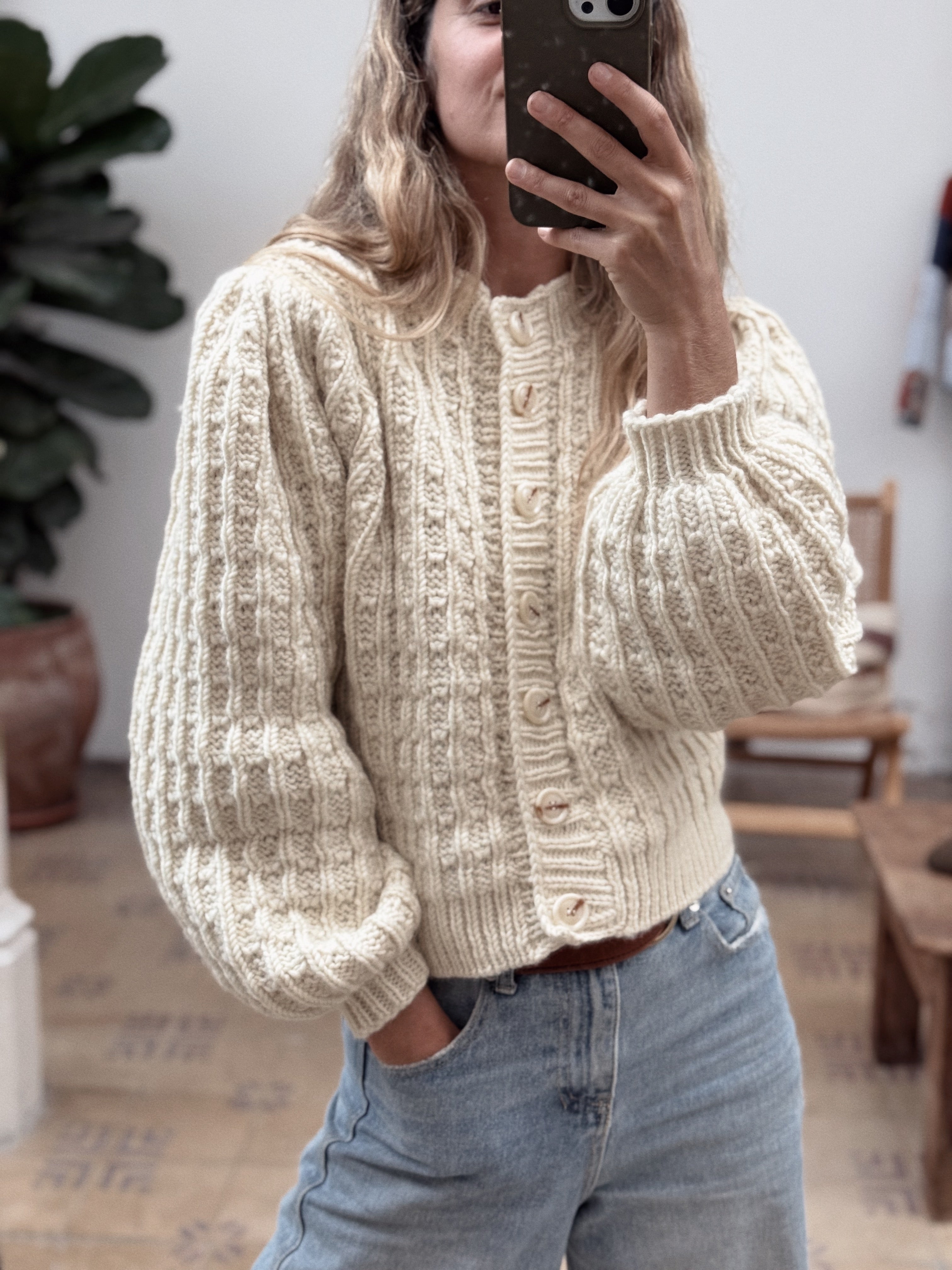 Off-white Dappled Cardigan