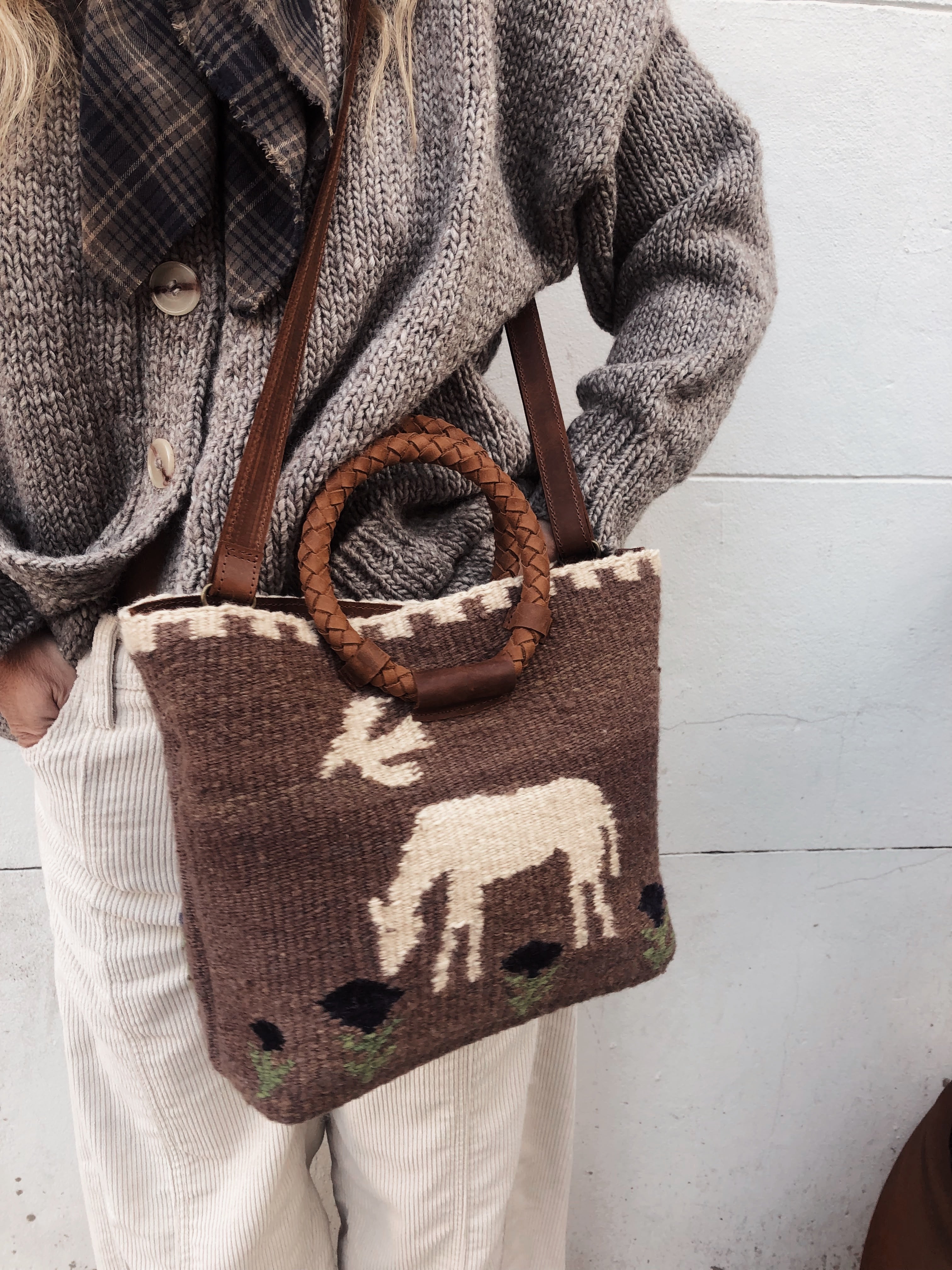 Alondra Little bag (Camel y crudo)